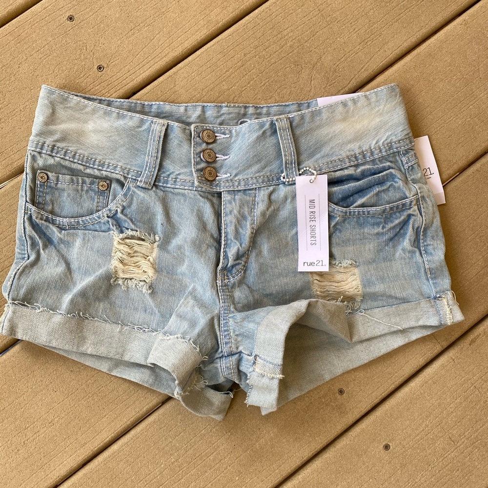 Distressed Denim Shorts